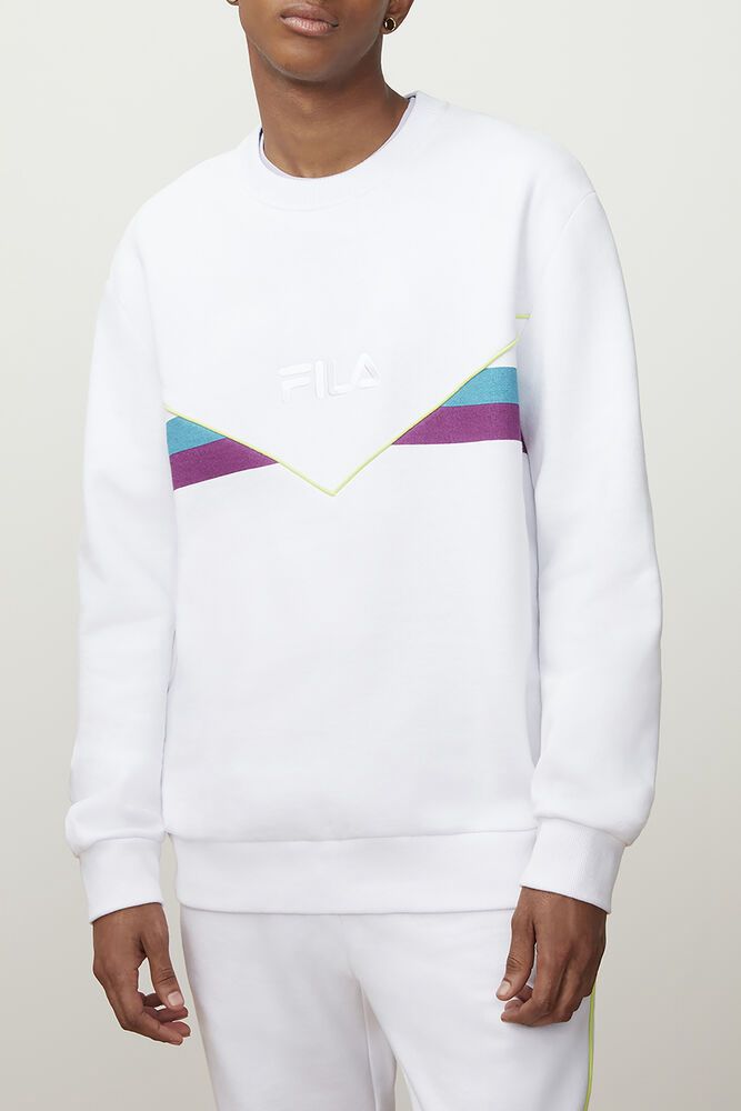 Fila Leroy Sweatshirt White - Mens - 56973UAEG